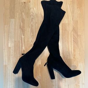 Steve Madden Black Thigh High Over the Knee Suede Boots